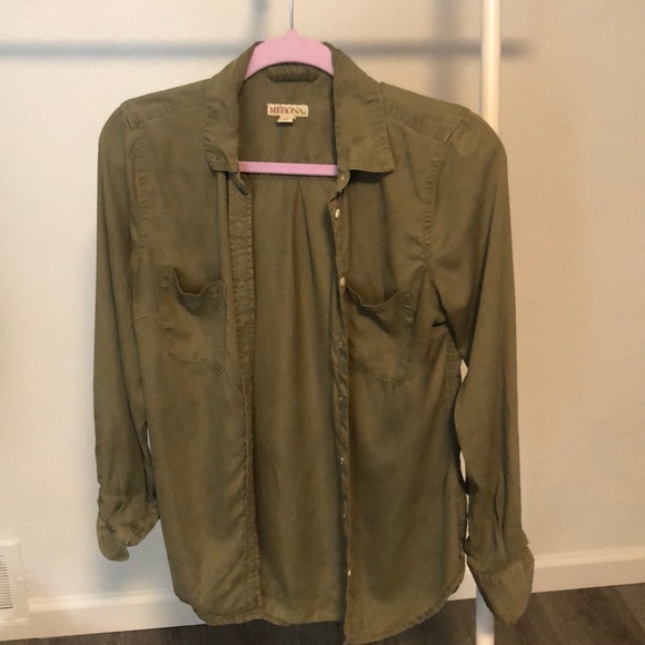 Khaki Green Boyfriend Shirt - Picture 1 of 1